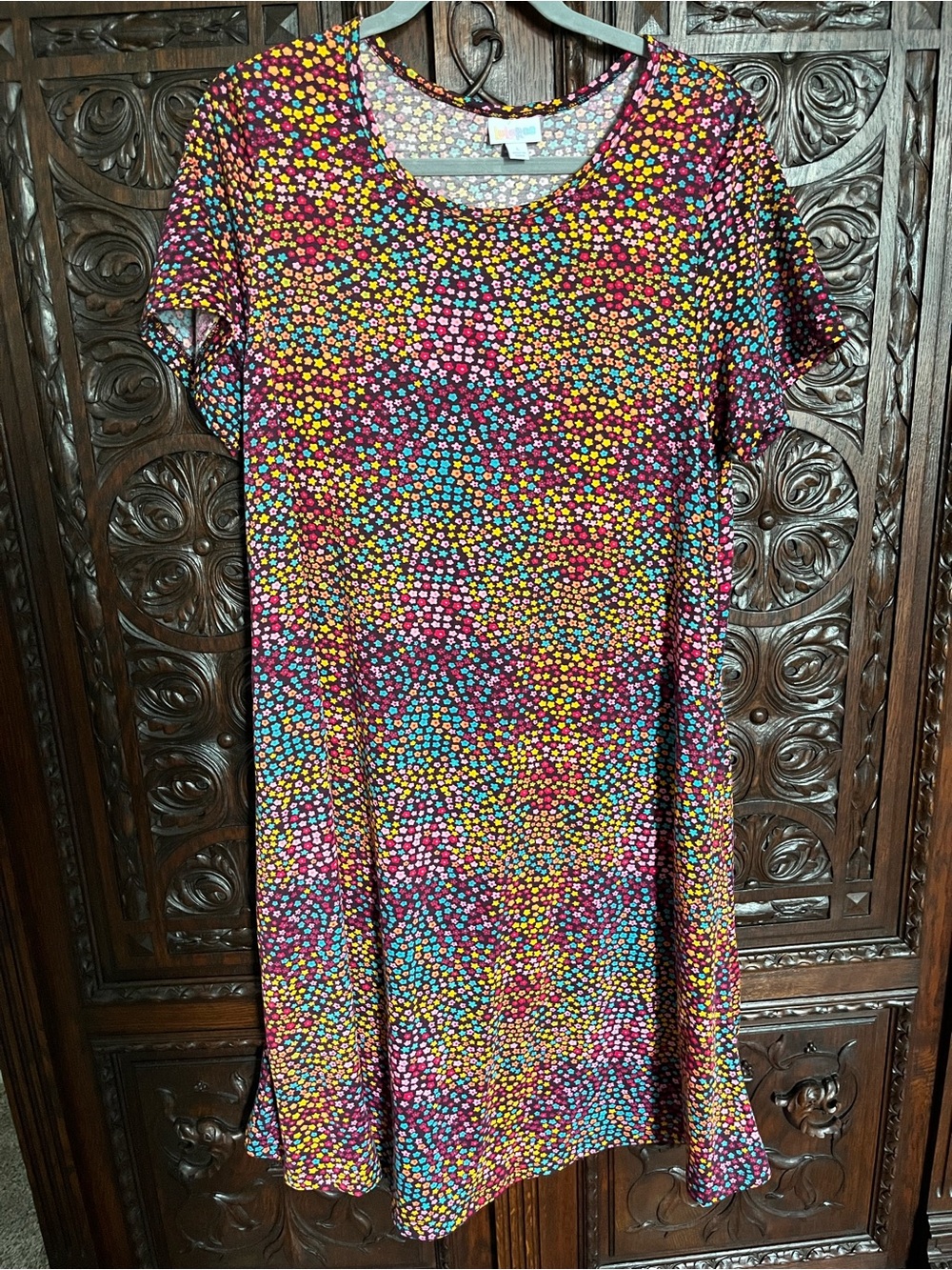Lularoe Multicolor Floral Shift Dress - large